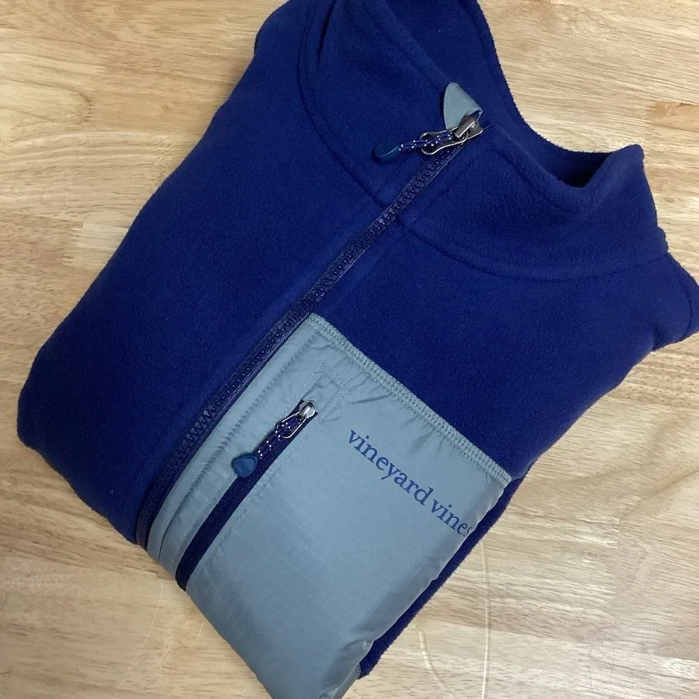 Vineyard Vines Jacket Mens Extra Large XL Navy Blue Harbor Tech‎ Fleece Full Zip